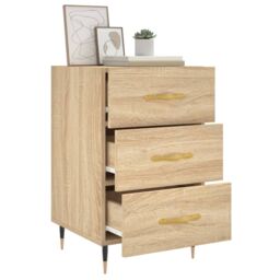 Berkfield Home Bedside Cabinet Sonoma Oak 40x40x66 cm Engineered Wood in Brown - Size: 40 x 40 x 66 cm - thumbnail 4