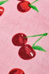 Catherine Lansfield 'Cherries' Cotton Beach Sun Lounger Towel in Pink - thumbnail 3