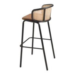 Angel Cerda Rattan Back Brown Velvet Stool 515095 cm - thumbnail 6