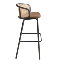 Angel Cerda Rattan Back Brown Velvet Stool 515095 cm - thumbnail 5