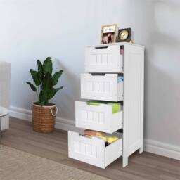 SPETLEK Bathroom Cabinet Storage 4 Drawers Shelf Toilet Organizer Rack in White - thumbnail 5
