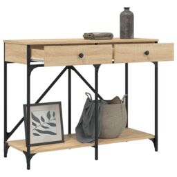 Berkfield Home Console Table Sonoma Oak 100x39x78.5 cm Engineered Wood in Brown - thumbnail 4