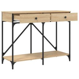 Berkfield Home Console Table Sonoma Oak 100x39x78.5 cm Engineered Wood in Brown - thumbnail 5