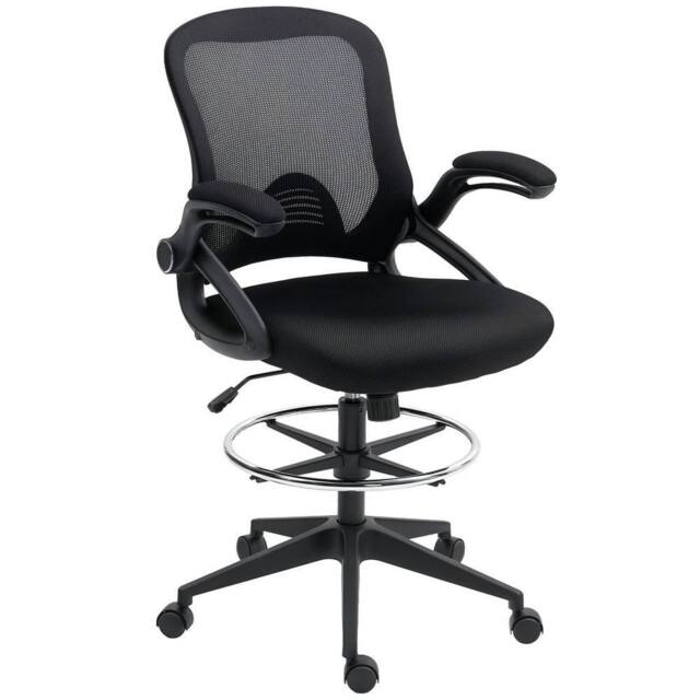FORGEVIO Black Height Adjustable 360 Swivel Office Stool - image 1