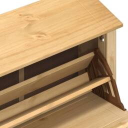 Berkfield Home Shoe Cabinet Corona 99x32x85 cm Solid Wood Pine in Light Brown - Size: 99 x 32 x 85 cm - thumbnail 7