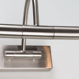 ValueLights Capri Pair Brushed Chrome Adjustable Twin Bulb Picture Wired Wall Lights in Metallic Silver - thumbnail 4