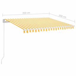 Berkfield Home Manual Retractable Awning with LED 350x250 cm Yellow & White - thumbnail 7