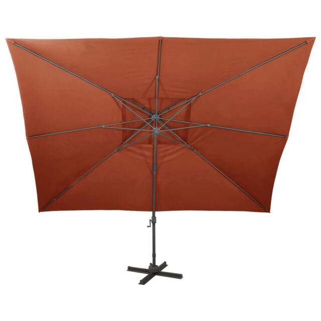 Berkfield Home Durable Cantilever Garden Parasol with Double Top Terracotta 400x - image 1