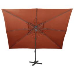Berkfield Home Durable Cantilever Garden Parasol with Double Top Terracotta 400x - thumbnail 1