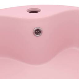 Berkfield Home Luxury Wash Basin with Overflow Matt Pink 36x13 cm Ceramic - thumbnail 5