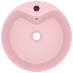 Berkfield Home Luxury Wash Basin with Overflow Matt Pink 36x13 cm Ceramic