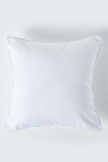 Homescapes Cotton Plain Cushion Cover in Off-White - Size: 30 cm x 30 cm - image 1