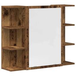 Berkfield Home 3 Piece Bathroom Furniture Set Old Wood Engineered Wood in Brown - thumbnail 8