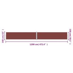 Berkfield Home Retractable Side Awning Brown 160x1200 cm in Burgundy - thumbnail 8