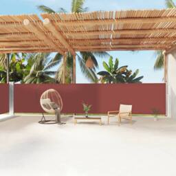 Berkfield Home Retractable Side Awning Brown 160x1200 cm in Burgundy - thumbnail 2