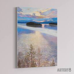 "Artery8 Akseli Gallen Kallela Lake View Coastal Landscape Canvas Art Print - Size: W12"" x H16""" - thumbnail 2