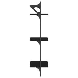 Berkfield Home Beautiful 3-Tier Wall Shelves with Bars 2 pcs Black 30x25x100 cm - Size: 30 x 25 x 100 cm - thumbnail 6