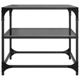 Berkfield Home Decorative Coffee Tables with Black Glass Top 2 pcs 50x50x45 cm Steel - Size: 50 x 50 x 45 cm - thumbnail 5