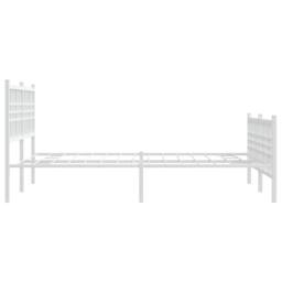 Berkfield Home Metal Bed Frame without Mattress with Footboard White 140x200cm - Size: 140x200 cm - thumbnail 5