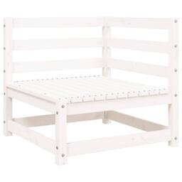 Berkfield Home Garden Sofa 3-Seater White Solid Wood Pine - thumbnail 7