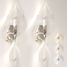 HOMCOM Led Wall Lamp 2 Pack, Modern Indoor Spiral Wall Light in Silver - thumbnail 2