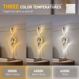 HOMCOM Led Wall Lamp 2 Pack, Modern Indoor Spiral Wall Light in Silver - thumbnail 4