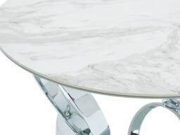 Vente-unique Coffee Table With Swivelling Trays - Ceramic & Tempered Glass - White in Clear - thumbnail 9