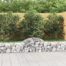 Berkfield Home Arched Gabion Baskets 3 pcs 200x30x40/60 cm Galvanised Iron in Silver