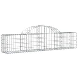 Berkfield Home Arched Gabion Baskets 3 pcs 200x30x40/60 cm Galvanised Iron in Silver - thumbnail 3