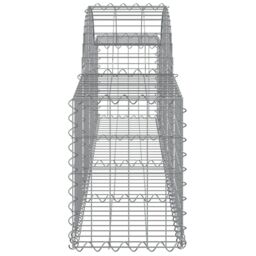 Berkfield Home Arched Gabion Baskets 3 pcs 200x30x40/60 cm Galvanised Iron in Silver - thumbnail 5