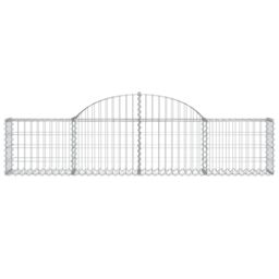 Berkfield Home Arched Gabion Baskets 3 pcs 200x30x40/60 cm Galvanised Iron in Silver - thumbnail 4