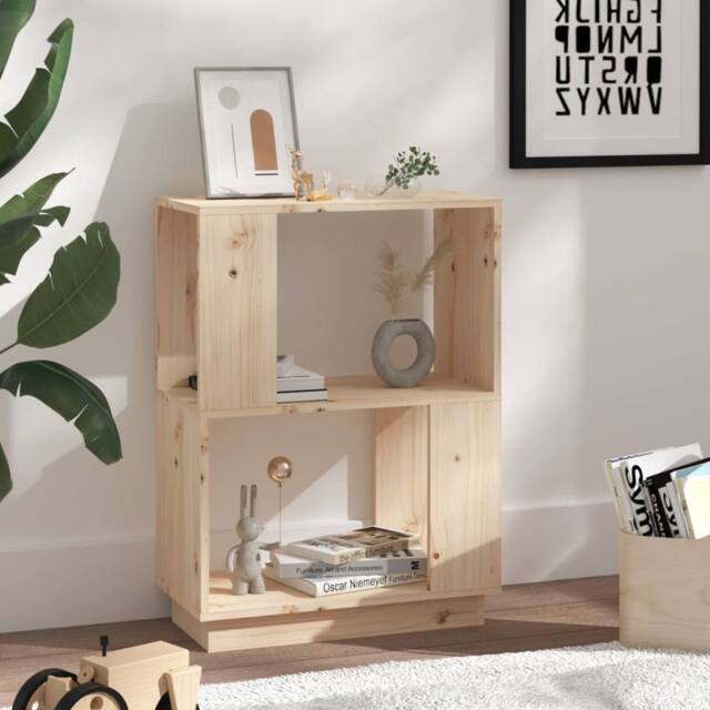 Berkfield Home Classic Book Cabinet/Room Divider 51x25x70 cm Solid Wood Pine in Light Tan - Size: 51 x 25 x 70 cm - image 1