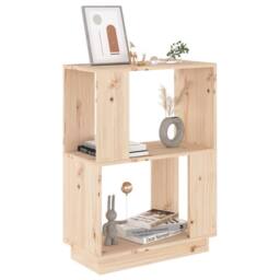 Berkfield Home Classic Book Cabinet/Room Divider 51x25x70 cm Solid Wood Pine in Light Tan - Size: 51 x 25 x 70 cm - thumbnail 4