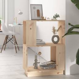 Berkfield Home Classic Book Cabinet/Room Divider 51x25x70 cm Solid Wood Pine in Light Tan - Size: 51 x 25 x 70 cm - thumbnail 2
