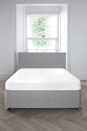 Appletree 'Premium 200TC Plain Dye' Hotel Quality 100% Percale Cotton Deep Fitted Bed Sheet in White - Size: Double Fitted - thumbnail 1