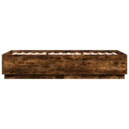Berkfield Home Bed Frame without Mattress Smoked Oak 90x200 cm in Brown - thumbnail 5