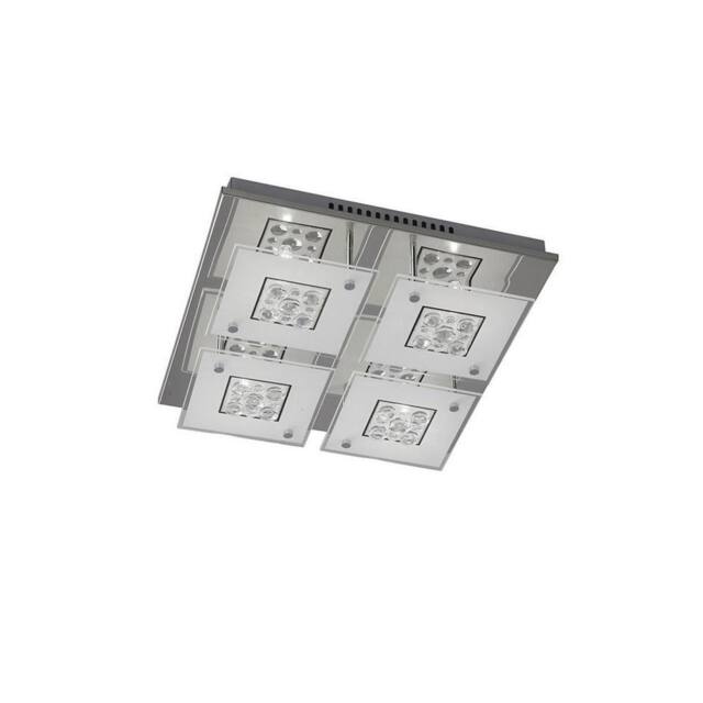 Netlighting Cosmic Flush Ceiling Square 4 Light Polished Chrome Glass Crystal in Grey - image 1