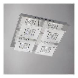 Netlighting Cosmic Flush Ceiling Square 4 Light Polished Chrome Glass Crystal in Grey - thumbnail 2