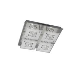 Netlighting Cosmic Flush Ceiling Square 4 Light Polished Chrome Glass Crystal in Grey - thumbnail 1