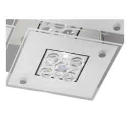 Netlighting Cosmic Flush Ceiling Square 4 Light Polished Chrome Glass Crystal in Grey - thumbnail 6