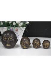 KDMD Four Face Buddha Brass Fengshui Ornament - 10cm for Home & Spa Decor in Dark Brown - thumbnail 7