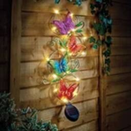 EONLION Solar Butterfly Wall Art Garden Fence Decor Metal Sculpture - thumbnail 1