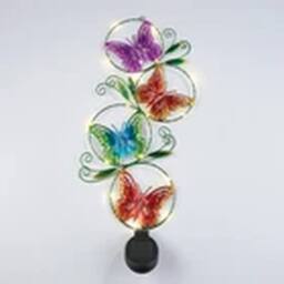 EONLION Solar Butterfly Wall Art Garden Fence Decor Metal Sculpture - thumbnail 2