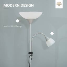 Wyld Haus Vina Metal Silver Mother & Child Floor Lamp 180cm - thumbnail 6