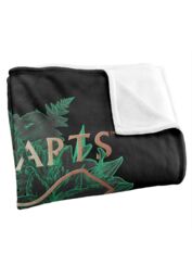 Warner Brothers Harry Potter Hogwarts Green & Gold Floral Crest Blanket 152 x 127 cm in White - thumbnail 3