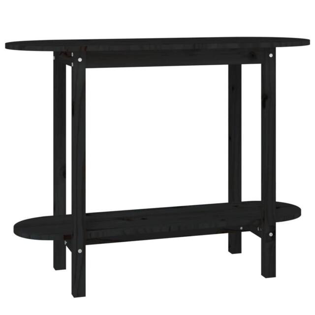 Berkfield Home Console Table Black 110x40x80 cm Solid Wood Pine - Size: 110 x 40 x 80 cm - image 1
