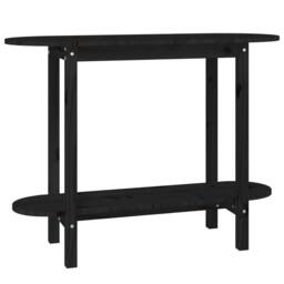 Berkfield Home Console Table Black 110x40x80 cm Solid Wood Pine - Size: 110 x 40 x 80 cm - thumbnail 1