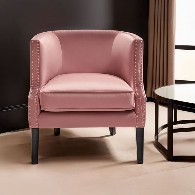 Orsina Larissa Velvet Studded Chair in Pink - image 1