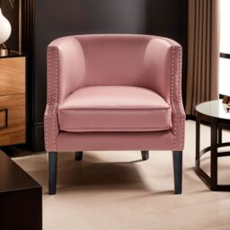 Orsina Larissa Velvet Studded Chair in Pink - thumbnail 5