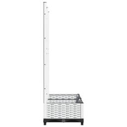Berkfield Home Garden Planter with Trellis White 80x40x121.5 cm PP - thumbnail 5